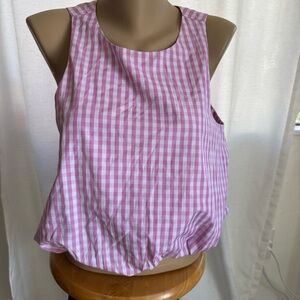 Emerson Fry Pink Checkered Tank Top